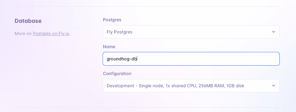 fly database selection